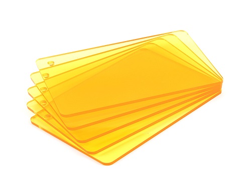 PVC透明板桔黄色密度1.4